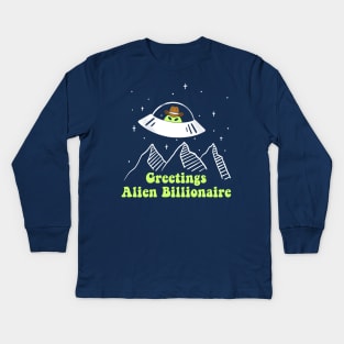 UFO Alien Billionaire Kids Long Sleeve T-Shirt